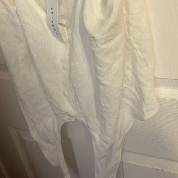 NWT TopShop Polly Tie -Front Button up crop top camisole size 10 - Picture 4 of 6